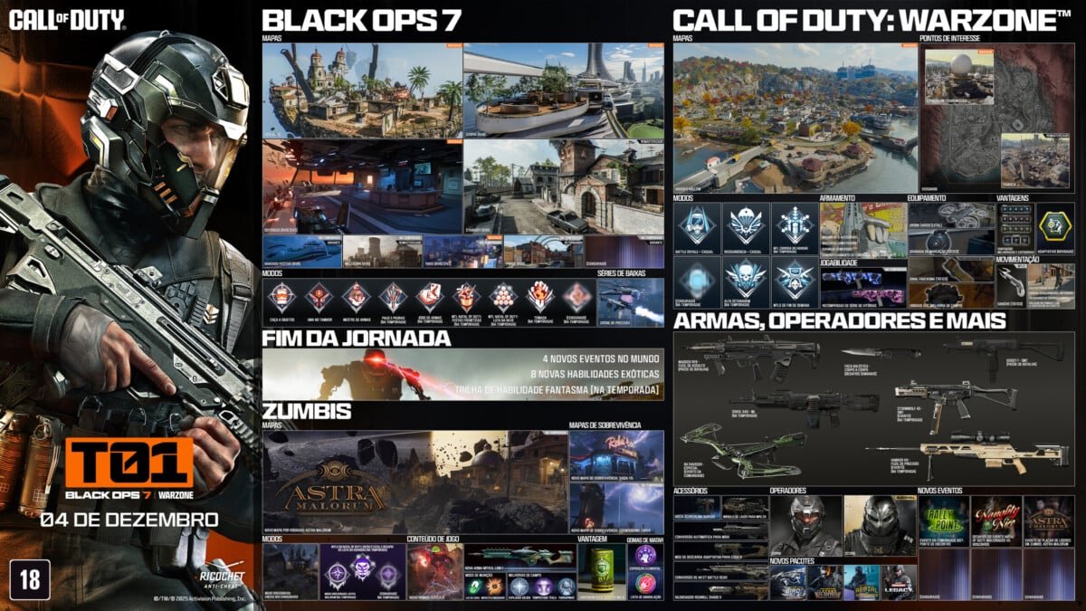 Primeira temporada de Call of Duty: Black Ops 7 e Warzone chega em 4 de dezembro - Imagem do artigo original